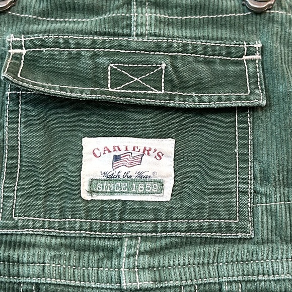 100% cotton Vintage green corduroy Carter’s 4T overalls - Picture 3 of 11